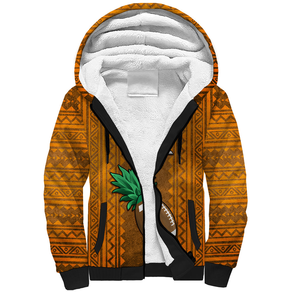 Custom Hawaii Honolulu Football Bowl Sherpa Hoodie Simple Style LT05 Unisex Brown - Polynesian Pride