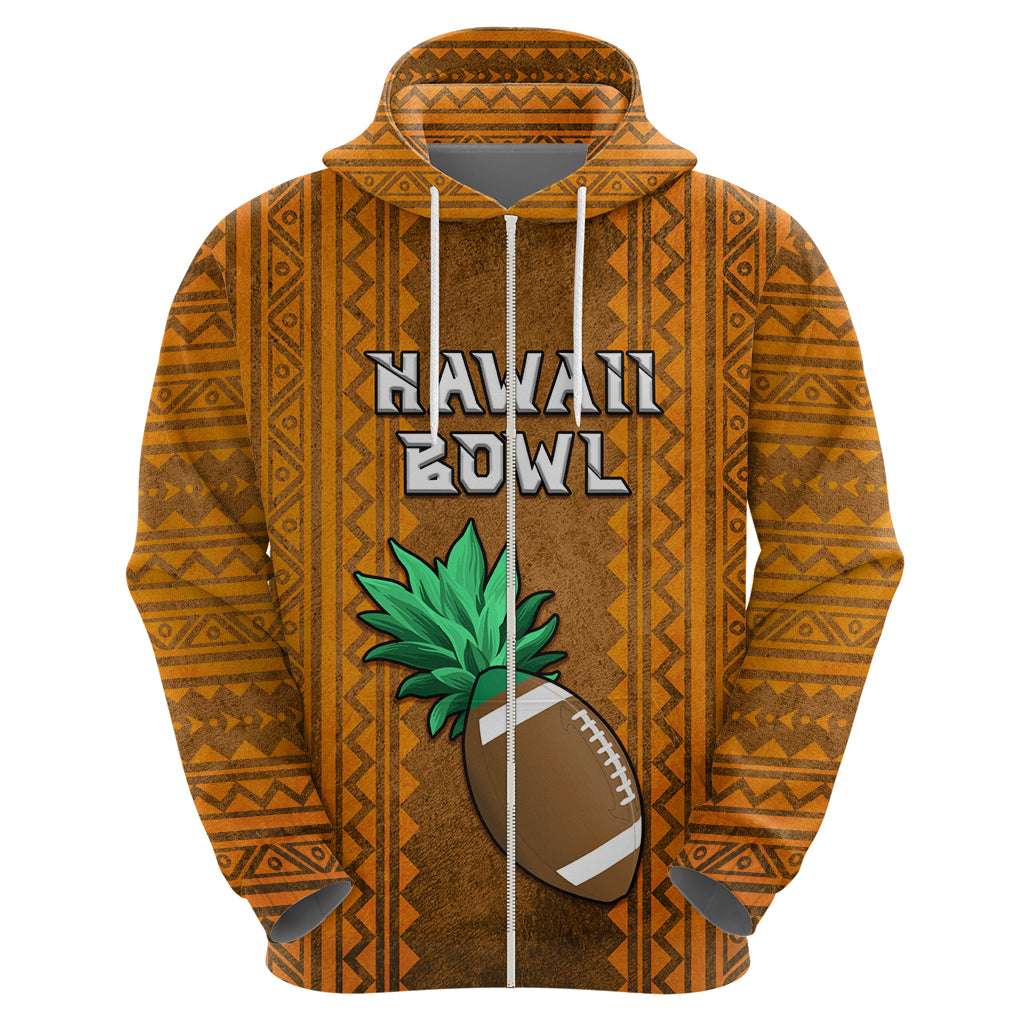 Custom Hawaii Honolulu Football Bowl Zip Hoodie Simple Style LT05 - Polynesian Pride