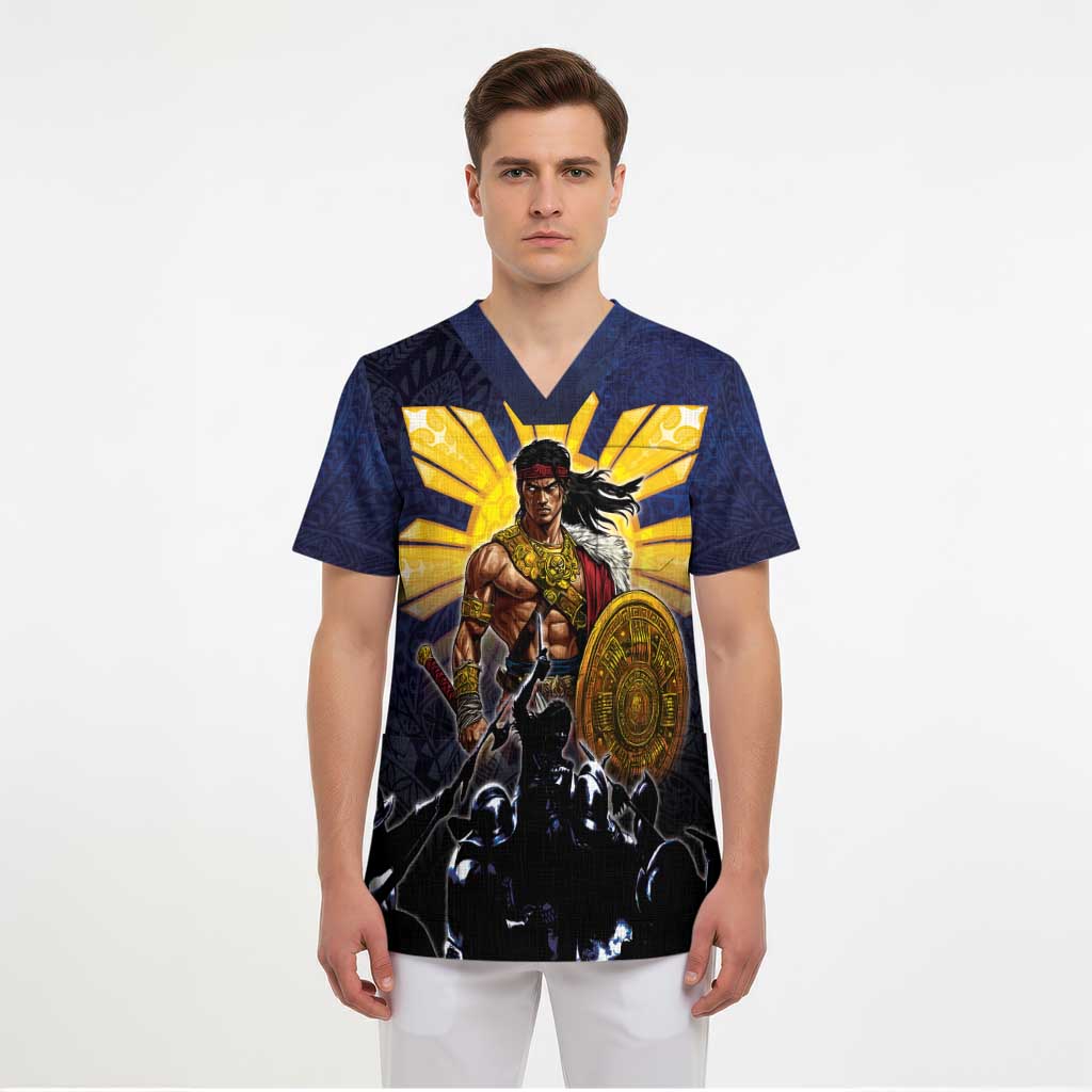 Philippines The First Hero Scrub Top Lapu Lapu Know Your Roots - Polynesian Pride