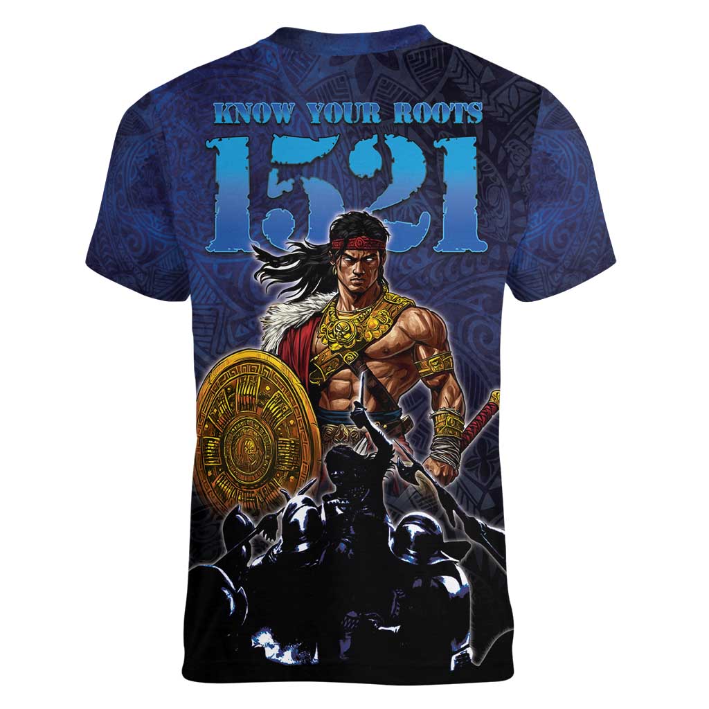 Philippines The First Hero Women V-Neck T-Shirt Lapu Lapu Know Your Roots