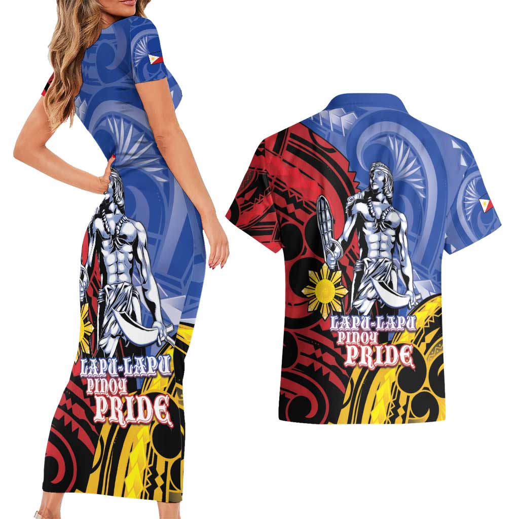 Philippines Lapu-Lapu Couples Matching Short Sleeve Bodycon Dress and Hawaiian Shirt Proud Of My King