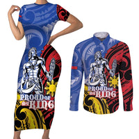 Philippines Lapu-Lapu Couples Matching Short Sleeve Bodycon Dress and Long Sleeve Button Shirt Proud Of My King