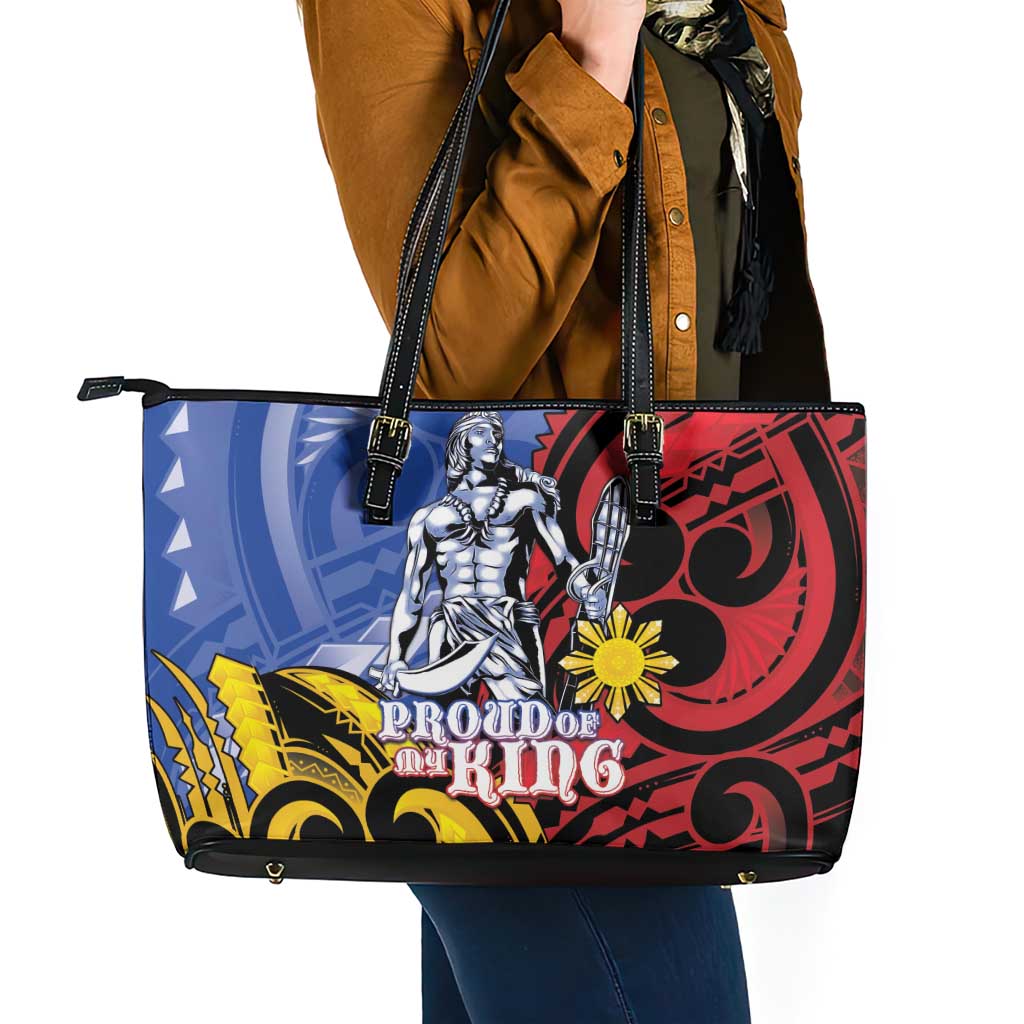 Philippines Lapu-Lapu Leather Tote Bag Proud Of My King