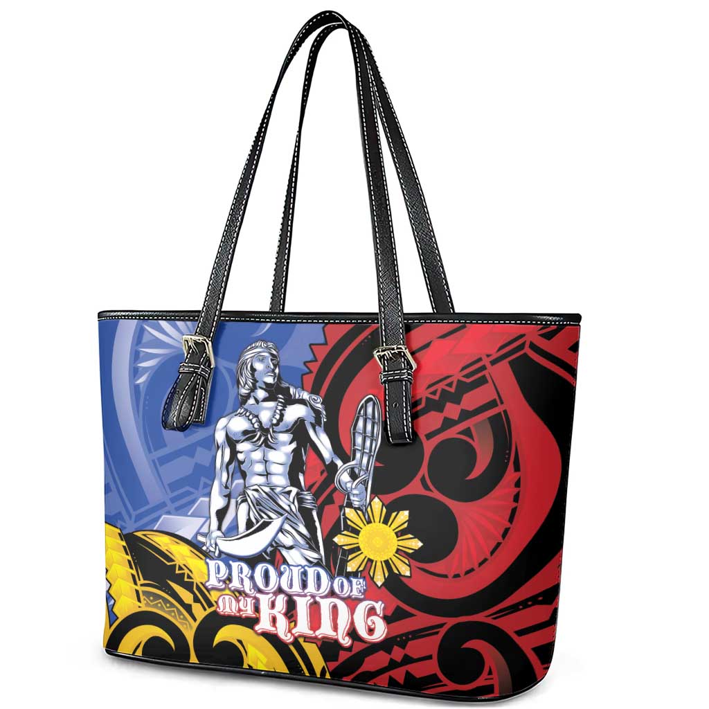 Philippines Lapu-Lapu Leather Tote Bag Proud Of My King