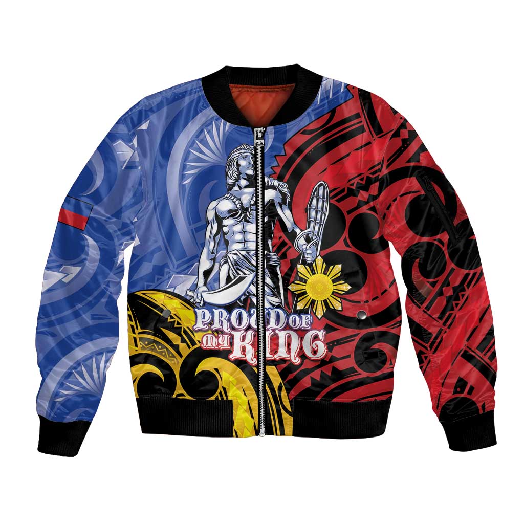 Philippines Lapu-Lapu Sleeve Zip Bomber Jacket Proud Of My King