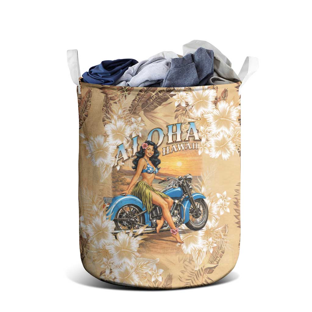 Aloha Hawaii Biker Laundry Basket Ride To Paradise