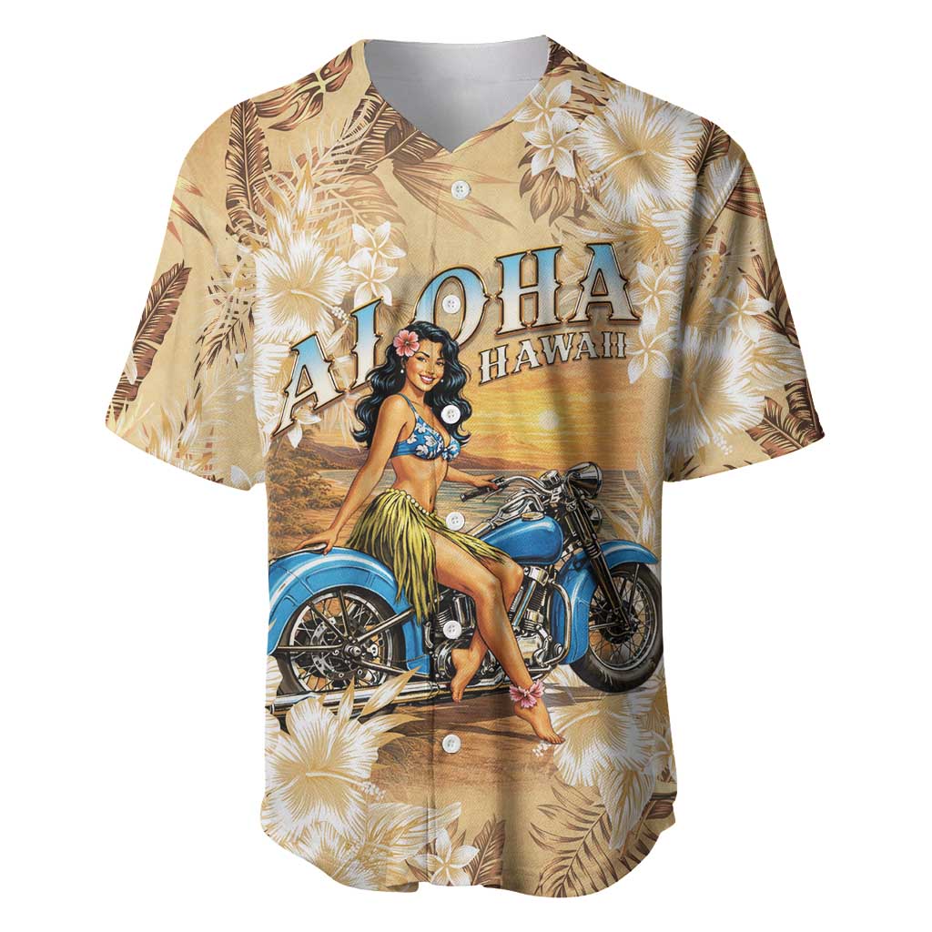 Aloha Hawaii Biker Baseball Jersey Ride To Paradise