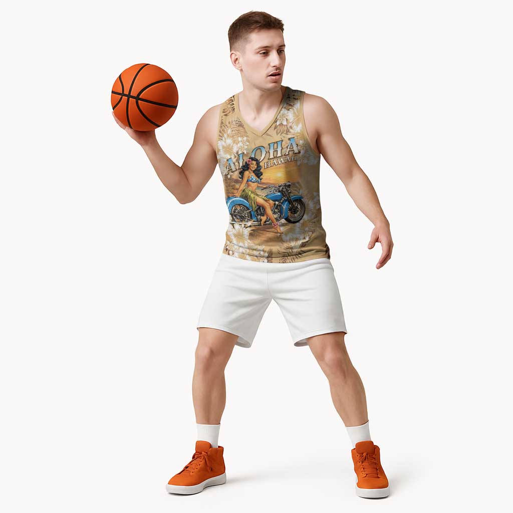 Aloha Hawaii Biker Basketball Jersey Ride To Paradise