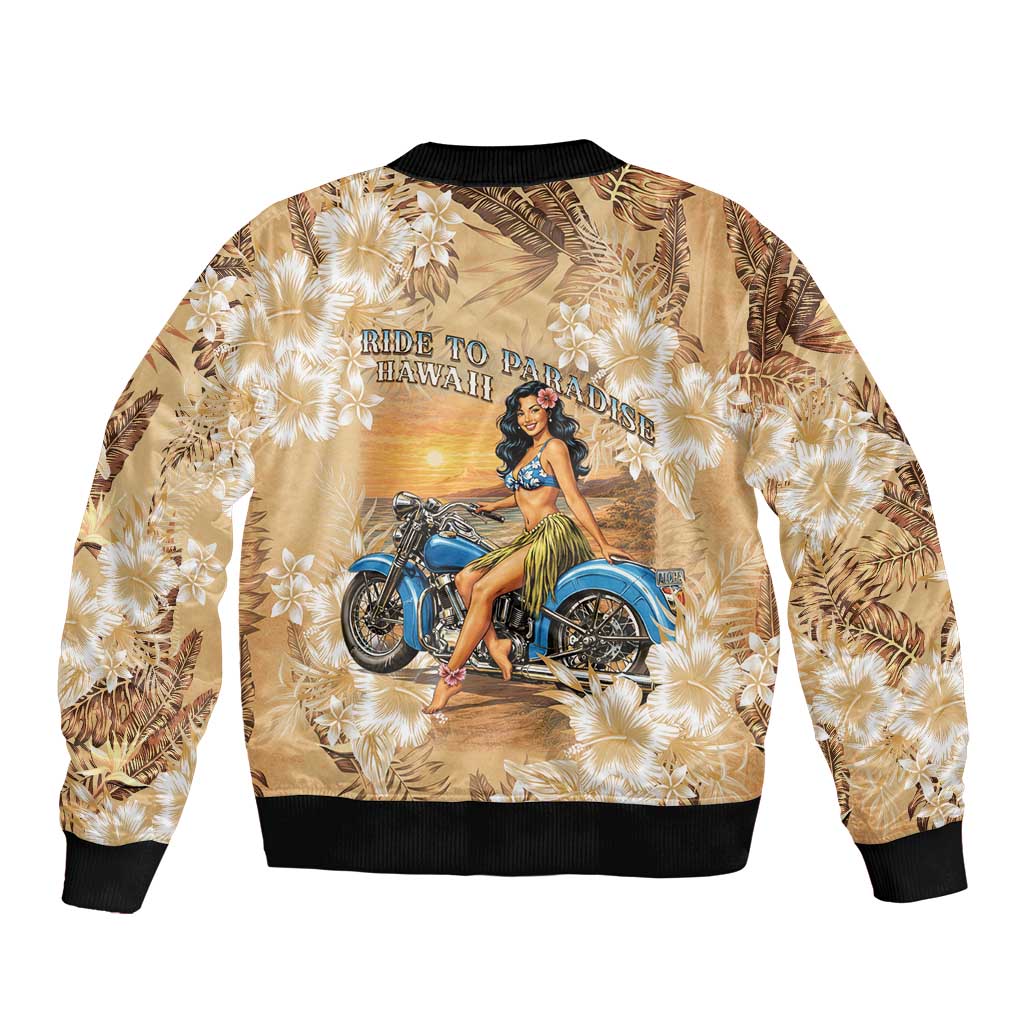 Aloha Hawaii Biker Bomber Jacket Ride To Paradise LT05 - Polynesian Pride