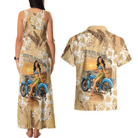 Aloha Hawaii Biker Couples Matching Tank Maxi Dress and Hawaiian Shirt Ride To Paradise LT05 - Polynesian Pride