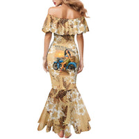 Aloha Hawaii Biker Family Matching Mermaid Dress and Hawaiian Shirt Ride To Paradise