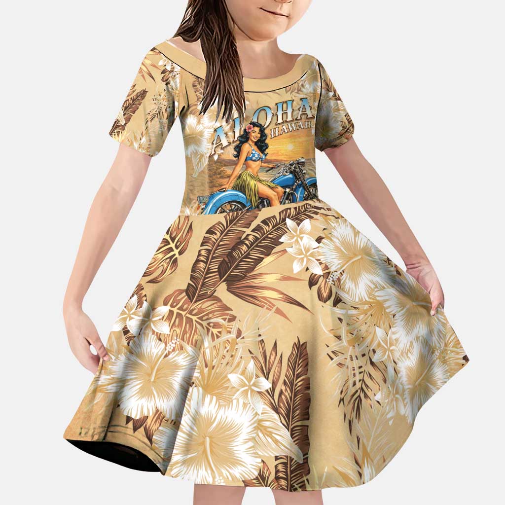Aloha Hawaii Biker Family Matching Tank Maxi Dress and Hawaiian Shirt Ride To Paradise