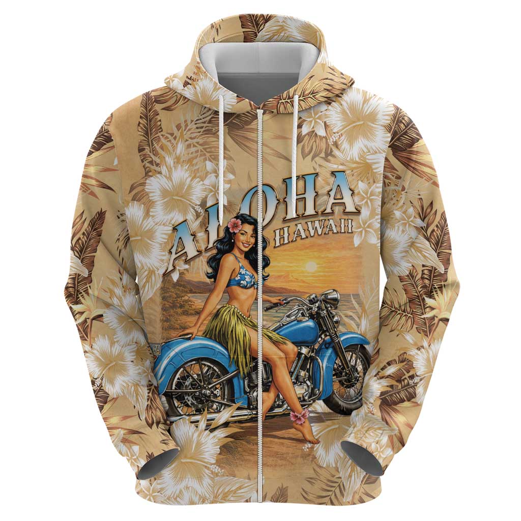 Aloha Hawaii Biker Hoodie Ride To Paradise