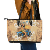 Aloha Hawaii Biker Leather Tote Bag Ride To Paradise LT05 - Polynesian Pride