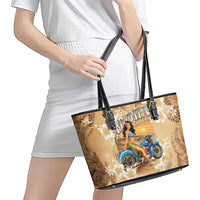 Aloha Hawaii Biker Leather Tote Bag Ride To Paradise LT05 - Polynesian Pride