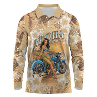 Aloha Hawaii Biker Long Sleeve Polo Shirt Ride To Paradise