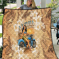 Aloha Hawaii Biker Quilt Ride To Paradise LT05 Beige - Polynesian Pride