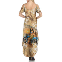 Aloha Hawaii Biker Summer Maxi Dress Ride To Paradise
