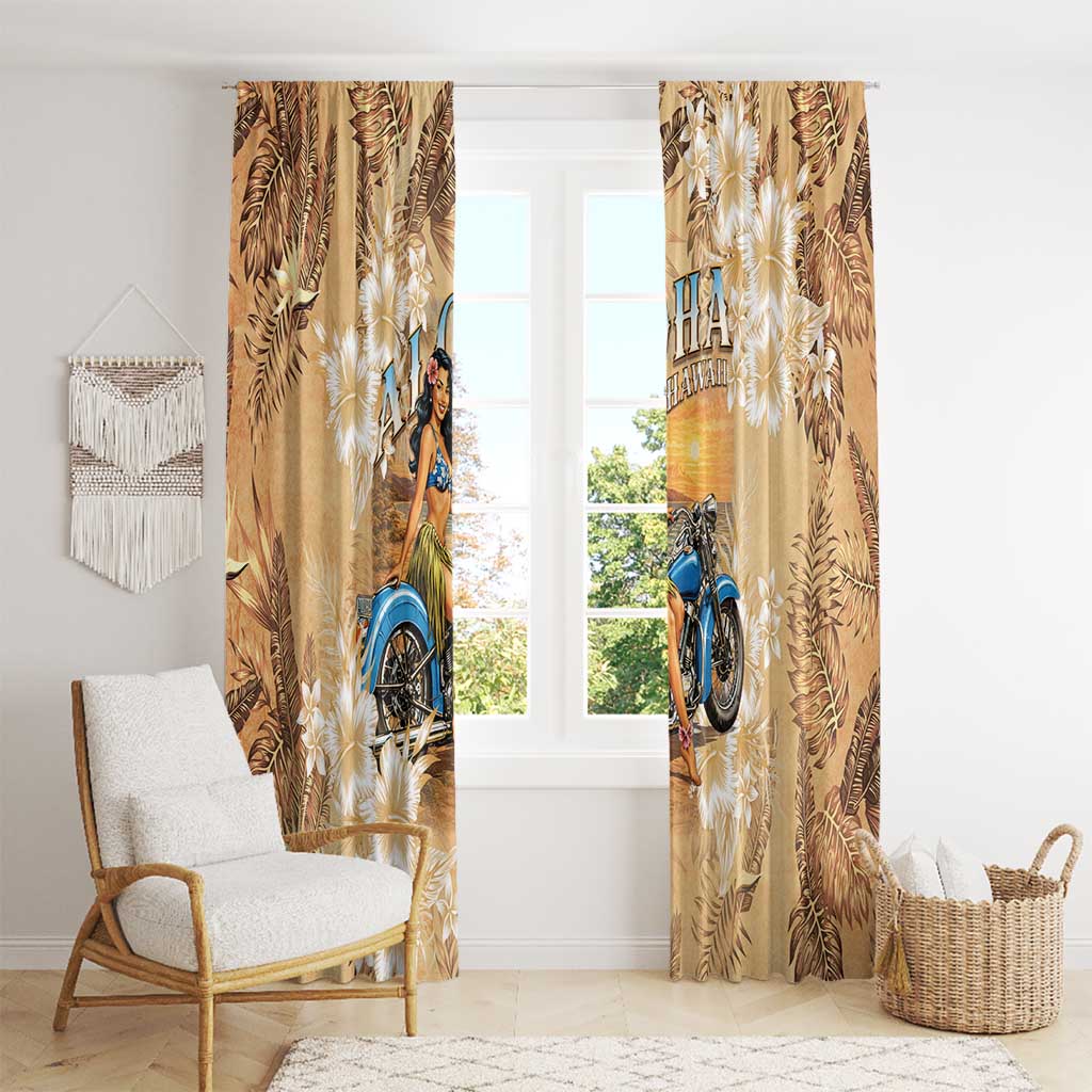 Aloha Hawaii Biker Window Curtain Ride To Paradise