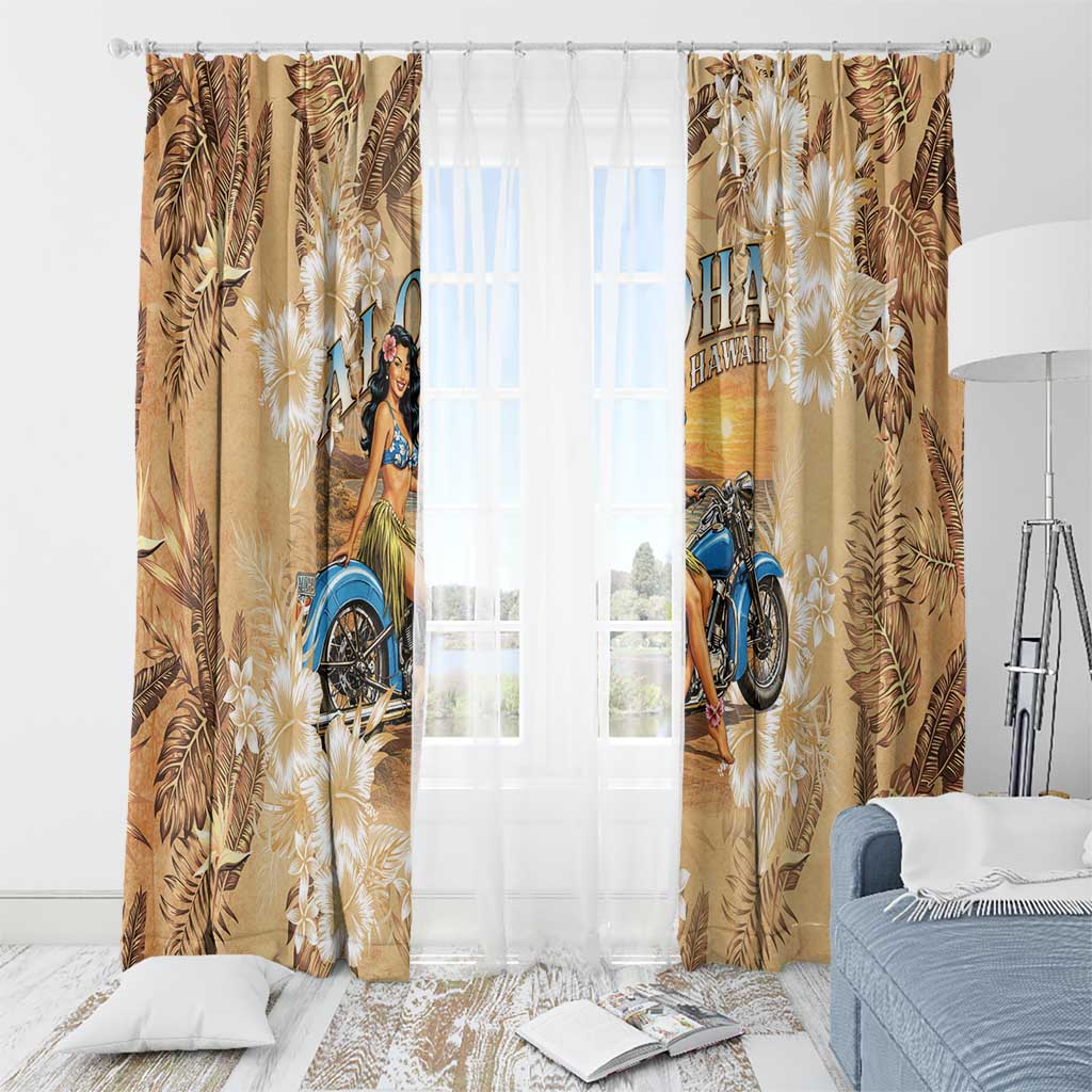 Aloha Hawaii Biker Window Curtain Ride To Paradise