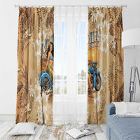 Aloha Hawaii Biker Window Curtain Ride To Paradise