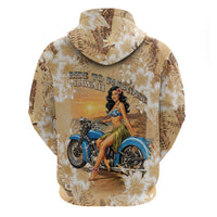Aloha Hawaii Biker Zip Hoodie Ride To Paradise LT05 - Polynesian Pride