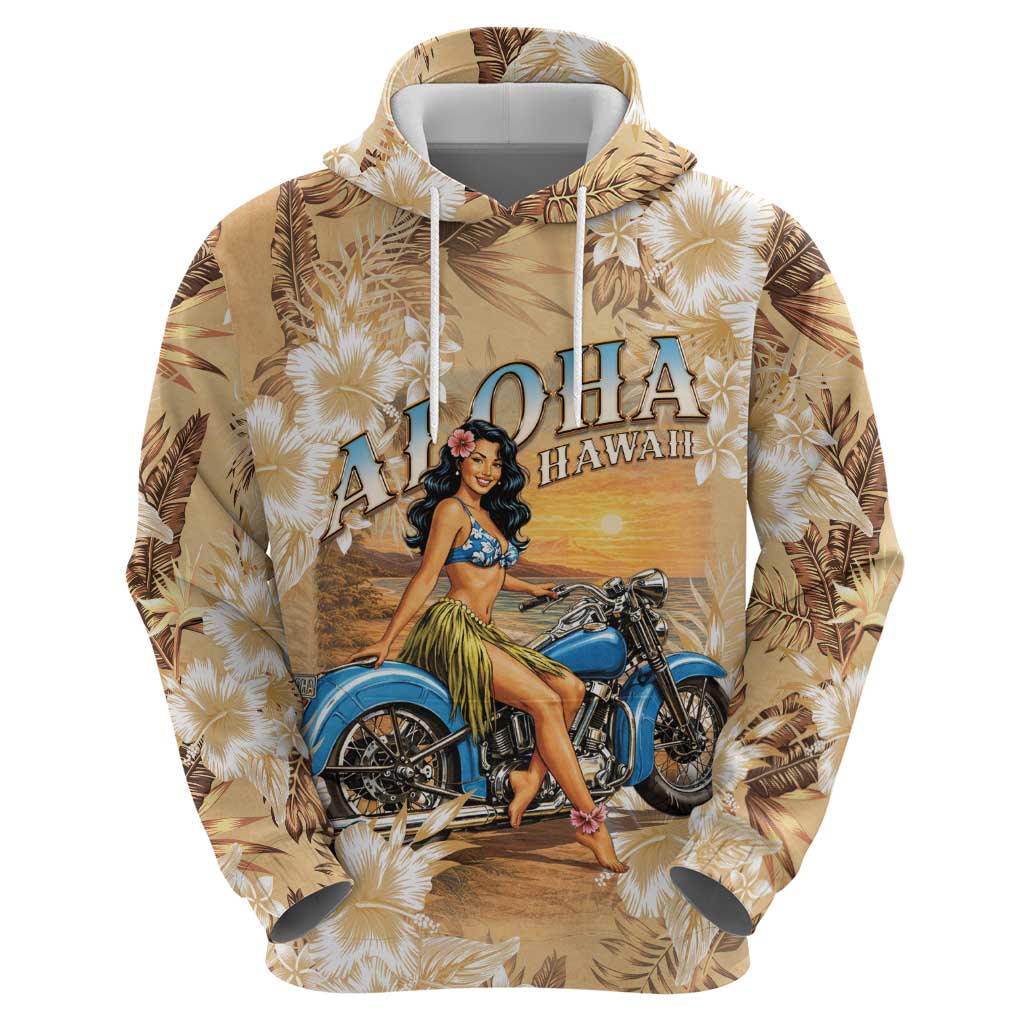 Aloha Hawaii Biker Zip Hoodie Ride To Paradise LT05 - Polynesian Pride