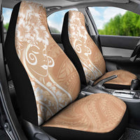 Polynesian Women's Day Car Seat Cover Brown Hibiscus Flowers With Polynesian Pattern LT05 - Polynesian Pride