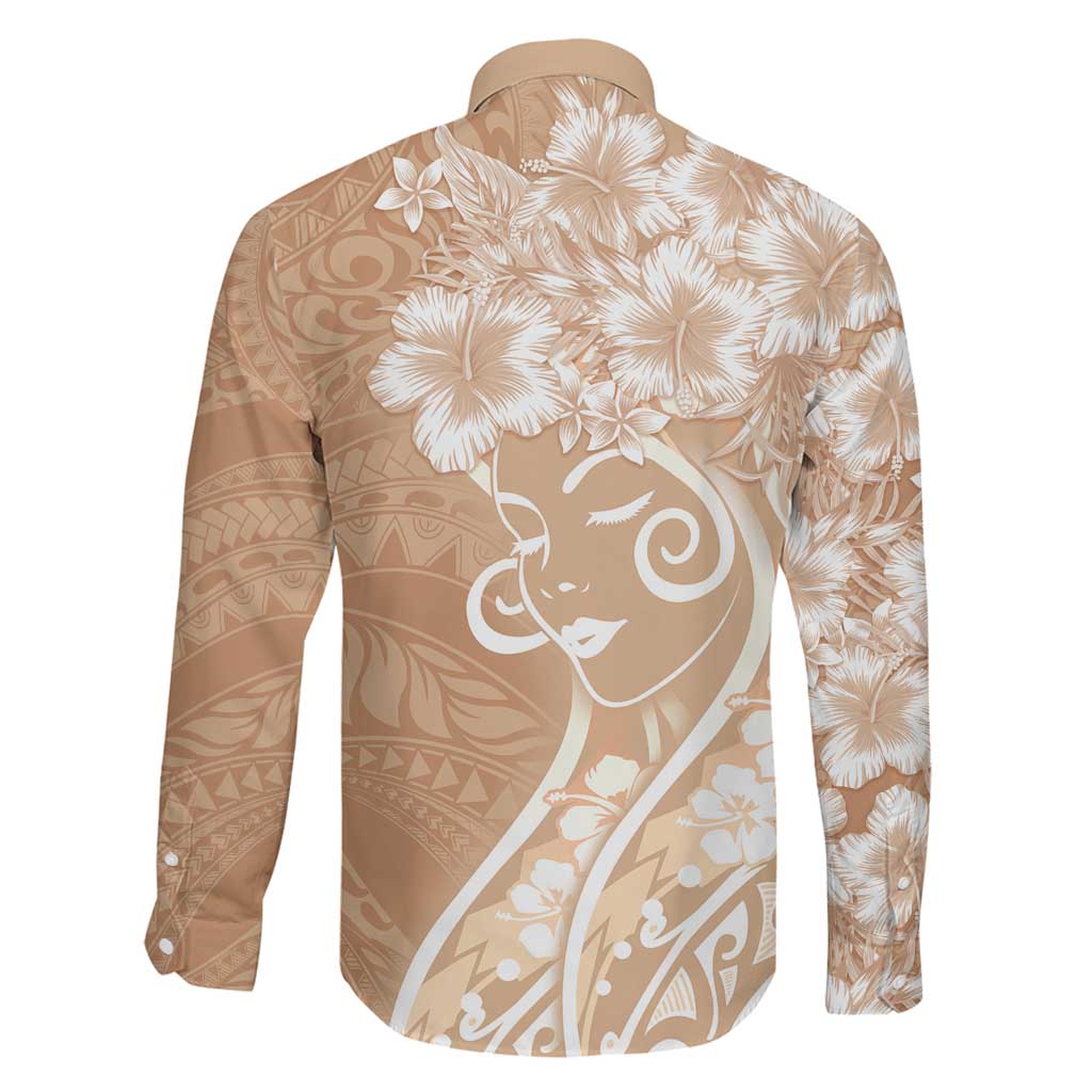Polynesian Women's Day Family Matching Off Shoulder Short Dress and Hawaiian Shirt Brown Hibiscus Flowers With Polynesian Pattern LT05 - Polynesian Pride