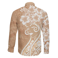 Polynesian Women's Day Family Matching Off Shoulder Short Dress and Hawaiian Shirt Brown Hibiscus Flowers With Polynesian Pattern LT05 - Polynesian Pride