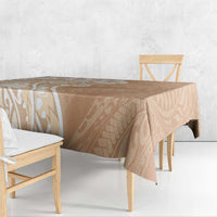 Polynesian Women's Day Tablecloth Brown Hibiscus Flowers With Polynesian Pattern