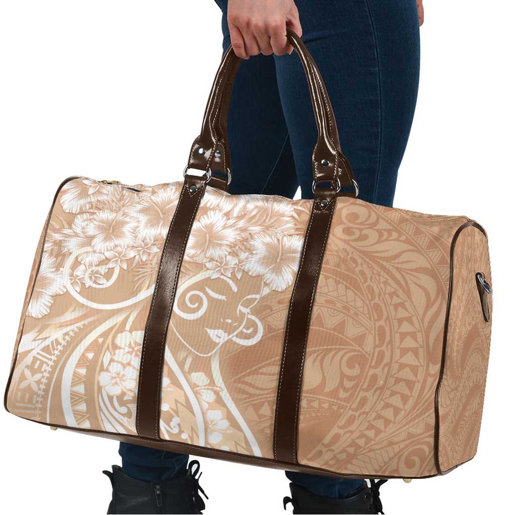 Polynesian Women's Day Travel Bag Brown Hibiscus Flowers With Polynesian Pattern LT05 - Polynesian Pride