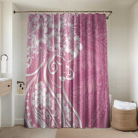 Polynesian Women's Day Bathroom Set Pink Hibiscus Flowers With Polynesian Pattern