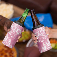 Polynesian Women's Day 4 in 1 Can Cooler Tumbler Pink Hibiscus Flowers With Polynesian Pattern LT05 - Polynesian Pride