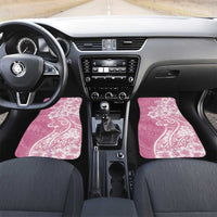 Polynesian Women's Day Car Mats Pink Hibiscus Flowers With Polynesian Pattern