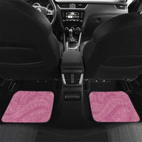 Polynesian Women's Day Car Mats Pink Hibiscus Flowers With Polynesian Pattern