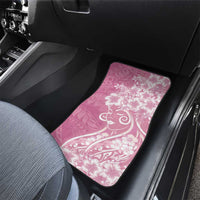 Polynesian Women's Day Car Mats Pink Hibiscus Flowers With Polynesian Pattern