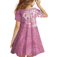 Polynesian Women's Day Family Matching Off Shoulder Maxi Dress and Hawaiian Shirt Pink Hibiscus Flowers With Polynesian Pattern LT05 - Polynesian Pride