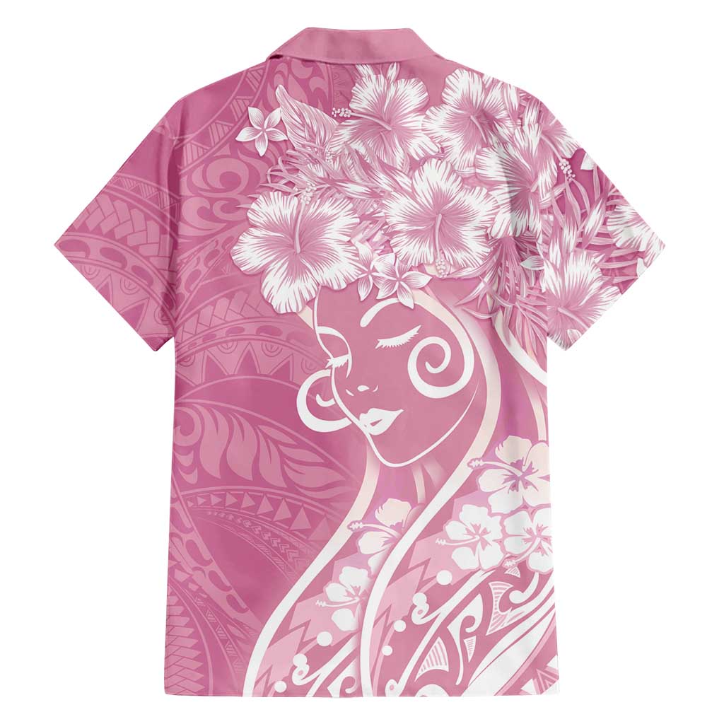 Polynesian Women's Day Family Matching Off Shoulder Maxi Dress and Hawaiian Shirt Pink Hibiscus Flowers With Polynesian Pattern LT05 - Polynesian Pride