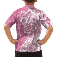 Polynesian Women's Day Family Matching Puletasi and Hawaiian Shirt Pink Hibiscus Flowers With Polynesian Pattern LT05 - Polynesian Pride