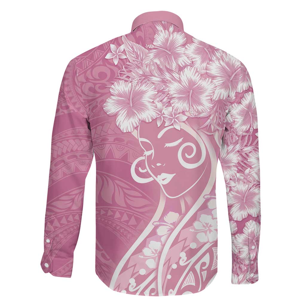 Polynesian Women's Day Family Matching Puletasi and Hawaiian Shirt Pink Hibiscus Flowers With Polynesian Pattern LT05 - Polynesian Pride