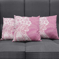 Polynesian Women's Day Pillow Cover Pink Hibiscus Flowers With Polynesian Pattern