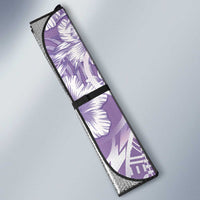 Polynesian Women's Day Auto Sun Shade Purple Hibiscus Flowers With Polynesian Pattern