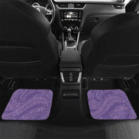 Polynesian Women's Day Car Mats Purple Hibiscus Flowers With Polynesian Pattern