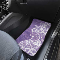 Polynesian Women's Day Car Mats Purple Hibiscus Flowers With Polynesian Pattern