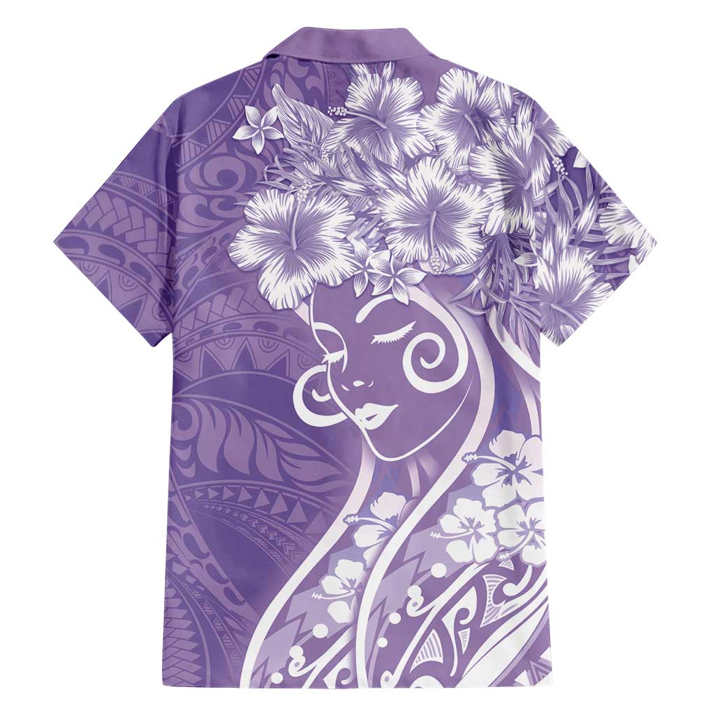 Polynesian Women's Day Family Matching Puletasi and Hawaiian Shirt Purple Hibiscus Flowers With Polynesian Pattern LT05 - Polynesian Pride