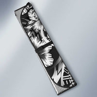 Polynesian Women's Day Auto Sun Shade Black Hibiscus Flowers With Polynesian Pattern
