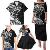 Polynesian Women's Day Family Matching Puletasi and Hawaiian Shirt Black Hibiscus Flowers With Polynesian Pattern LT05 - Polynesian Pride