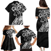 Polynesian Women's Day Family Matching Puletasi and Hawaiian Shirt Black Hibiscus Flowers With Polynesian Pattern LT05 - Polynesian Pride