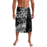 Polynesian Women's Day Lavalava Black Hibiscus Flowers With Polynesian Pattern